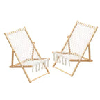 Set of 2 Weaving Chair, with Handwoven Rope for Patio,Living Room, Garden, Balcony