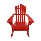 Sedia a dondolo Adirondack reclinabile in legno per esterni, Rossa