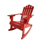 Sedia a dondolo Adirondack reclinabile in legno per esterni, Rossa