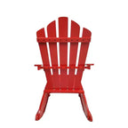 Sedia a dondolo Adirondack reclinabile in legno per esterni, Rossa