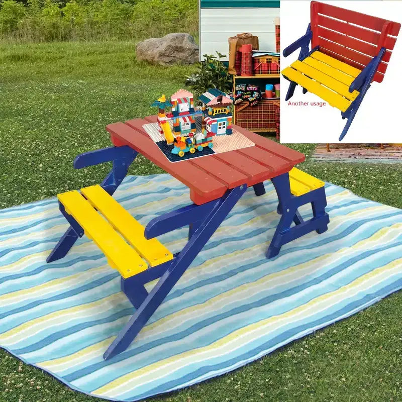 POLTRONA MULTIFUNZIONALE PER BAMBINI, TAVOLO + 2 PANCHE (Tutto in uno)