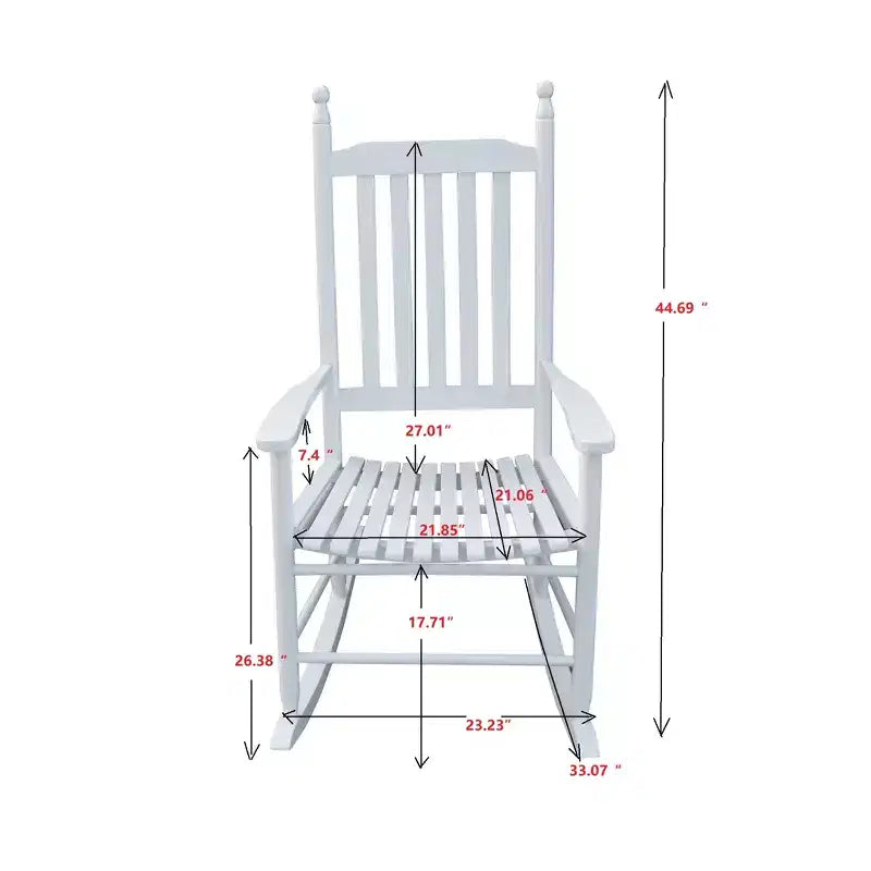 wooden porch rocker chair WHITE, without mat