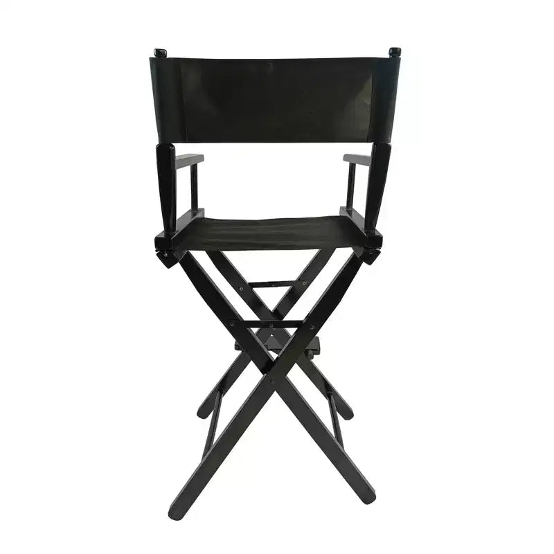 Sedia da Regista Casual, Telaio Nero/Tela Nera, Adatta per adulti, Stile pieghevole, 2 pz/set populus