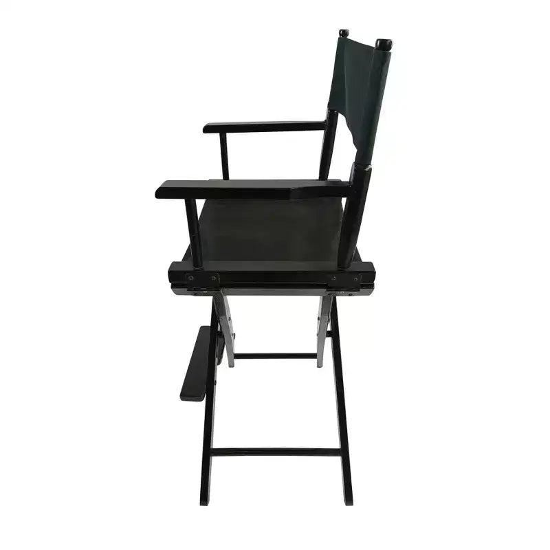 Sedia da Regista Casual, Telaio Nero/Tela Nera, Adatta per adulti, Stile pieghevole, 2 pz/set populus
