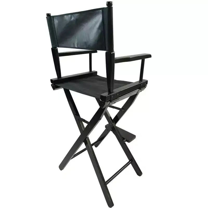 Sedia da Regista Casual, Telaio Nero/Tela Nera, Adatta per adulti, Stile pieghevole, 2 pz/set populus