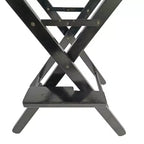 Sedia da Regista Casual, Telaio Nero/Tela Nera, Adatta per adulti, Stile pieghevole, 2 pz/set populus