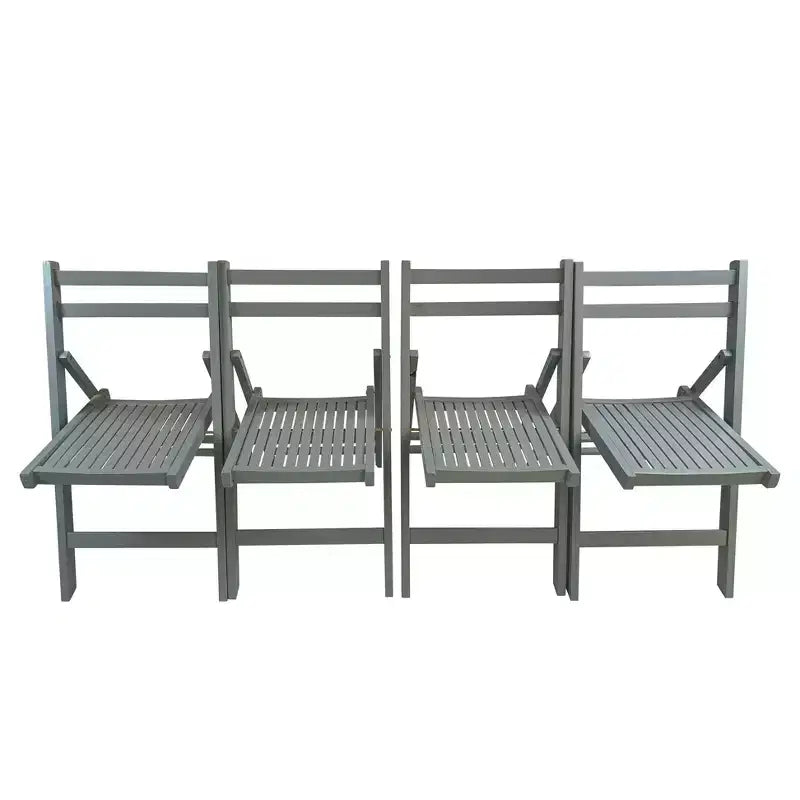Sedia pieghevole in legno con doghe per eventi speciali - Grigia, set da 4, SEDIA PIEGHEVOLE, STILE PIEGHEVOLE