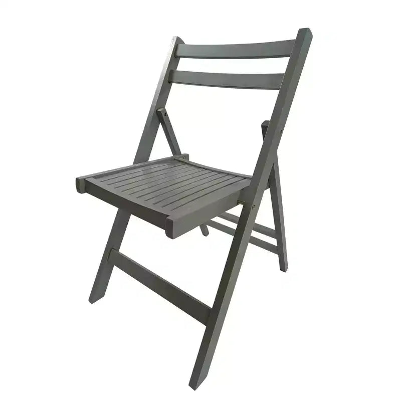 Sedia pieghevole in legno con doghe per eventi speciali - Grigia, set da 4, SEDIA PIEGHEVOLE, STILE PIEGHEVOLE