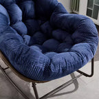 Poltrone a dondolo Okak Outdoor in rattan con cuscini imbottiti, reclinabili da esterno con robusto telaio in metallo, sedie da portico per giardino, cortile