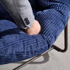 Poltrone a dondolo Okak Outdoor in rattan con cuscini imbottiti, reclinabili da esterno con robusto telaio in metallo, sedie da portico per giardino, cortile