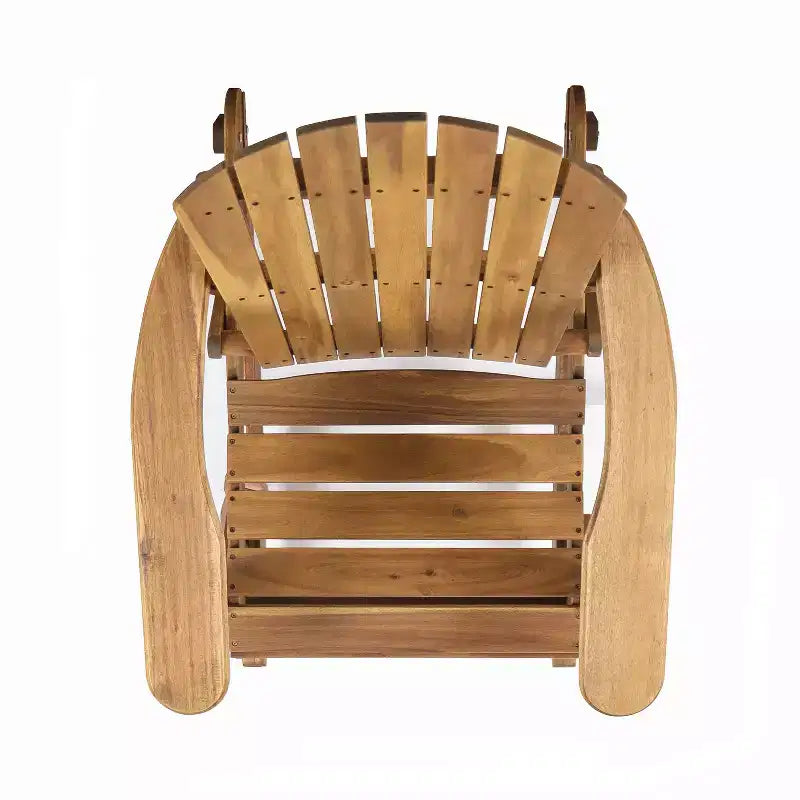 Okak Outdoor Adirondack Chair with Slat Seat and Backrest, Outdoor Rocking Chairs with Wide Armrests, Porch Chairs for Garden, Balcony, Natural