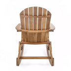 Okak Outdoor Adirondack Chair with Slat Seat and Backrest, Outdoor Rocking Chairs with Wide Armrests, Porch Chairs for Garden, Balcony, Natural