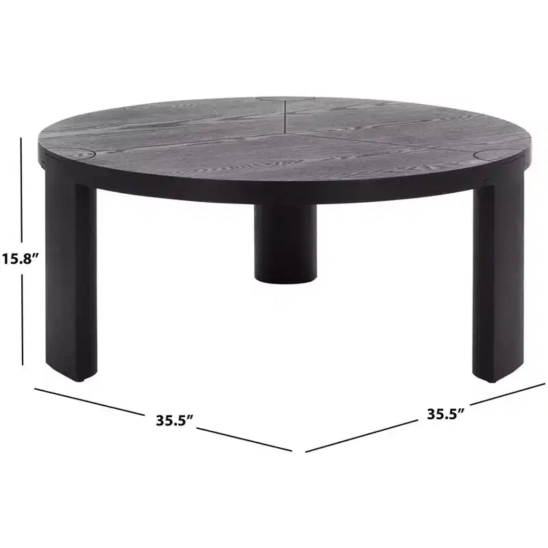 Gaby Round Coffee Table - COF2319A - Black - Safavieh