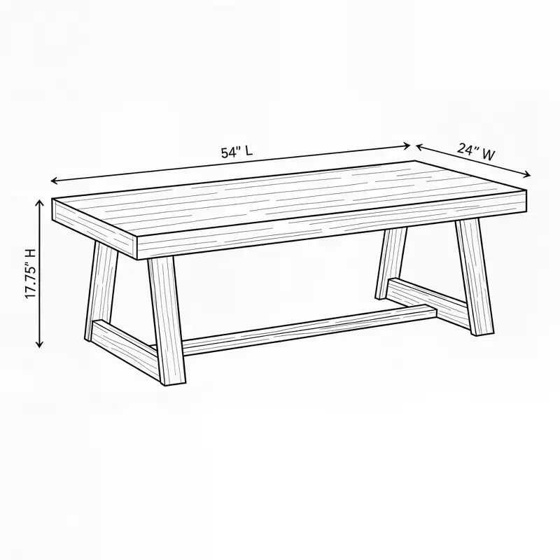 Classic Rectangular Coffee Table (54in x 24in / 1371mm x 609mm)