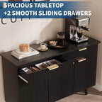 Credenza a buffet da 47 pollici, credenza da dispensa con cassetti e ripiani regolabili, mobile in legno/tavolino da caffè per cucina, soggiorno, sala da pranzo