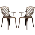 Karl Home | Bronze Aluminum Patio Dining Chair Set (2-Piece)