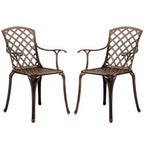 Karl Home | Bronze Aluminum Patio Dining Chair Set (2-Piece)