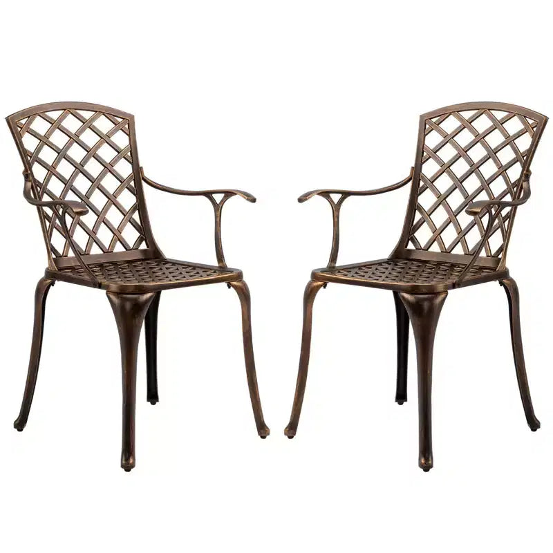 Karl Home | Bronze Aluminum Patio Dining Chair Set (2-Piece)
