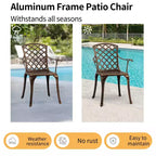 Karl Home | Set di sedie da pranzo per patio in bronzo e alluminio (2 pezzi)