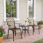 Karl Home | Set di sedie da pranzo per patio in bronzo e alluminio (2 pezzi)