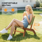 Karl Home | Solid Wood Patio Accent Chair with Hand-Woven Back & Seat