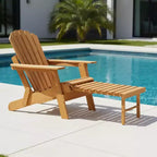 Sedia Adirondack da esterno Okak Oversize in legno con design pieghevole, sedia a sdraio da esterno con braccioli ampi, sedia da patio per giardino