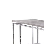 Tavolo da divano Royal Hampton con piano rettangolare e ripiano inferiore aperto, argento e marrone