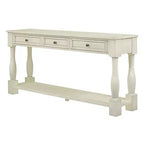 Long Narrow Console Table with Storage, Retro Wood Entryway Table with 3 Drawers and Bottom Shelf, Wood Side Table for Living Room and Hallway