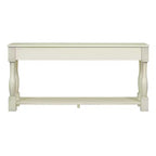 Long Narrow Console Table with Storage, Retro Wood Entryway Table with 3 Drawers and Bottom Shelf, Wood Side Table for Living Room and Hallway