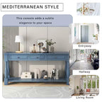 Long Narrow Console Table with Storage, Retro Wood Entryway Table with 3 Drawers and Bottom Shelf, Wood Side Table for Living Room and Hallway