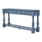 Long Narrow Console Table with Storage, Retro Wood Entryway Table with 3 Drawers and Bottom Shelf, Wood Side Table for Living Room and Hallway