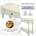 Long Narrow Console Table with Storage, Retro Wood Entryway Table with 3 Drawers and Bottom Shelf, Wood Side Table for Living Room and Hallway