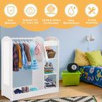 Costway Kids Dress up Storage Hanging Armoire Dresser Costume Closet w/ Mirror Shelves