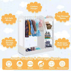 Costway Kids Dress up Storage Hanging Armoire Dresser Costume Closet w/ Mirror Shelves