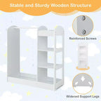Costway Kids Dress up Storage Hanging Armoire Dresser Costume Closet w/ Mirror Shelves