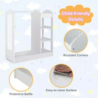 Costway Kids Dress up Storage Hanging Armoire Dresser Costume Closet w/ Mirror Shelves