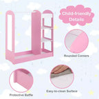 Costway Kids Dress up Storage Hanging Armoire Dresser Costume Closet w/ Mirror Shelves