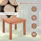 Costway Outdoor Adirondack Side Table 18 Square End Table w/ Slatted Tabletop