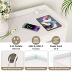 Costway Kitchen Pantry Cabinet Power Outlet & APP Control LED Lights Acrylic Flip Door