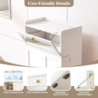Costway Kitchen Pantry Cabinet Power Outlet & APP Control LED Lights Acrylic Flip Door