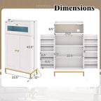Costway Kitchen Pantry Cabinet Power Outlet & APP Control LED Lights Acrylic Flip Door