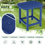 Costway 2 pz Tavolino da Patio 18 pollici Resistente agli Agenti Atmosferici Tavolo Adirondack da Esterno Tavolini Laterali da Sedia Impermeabili in HDPE Blu Scuro