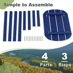 Costway 2 pz Tavolino da Patio 18 pollici Resistente agli Agenti Atmosferici Tavolo Adirondack da Esterno Tavolini Laterali da Sedia Impermeabili in HDPE Blu Scuro