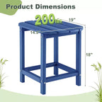Costway 2 pz Tavolino da Patio 18 pollici Resistente agli Agenti Atmosferici Tavolo Adirondack da Esterno Tavolini Laterali da Sedia Impermeabili in HDPE Blu Scuro