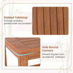 Costway 2PCS 2-Tier Adirondack Side Table w/ Slatted Tabletop Storage Shelf for Garden