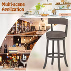 Costway, set di 4 sedie da bar con altezza 78 cm, con sedile girevole a 360° e seduta ammortizzata
