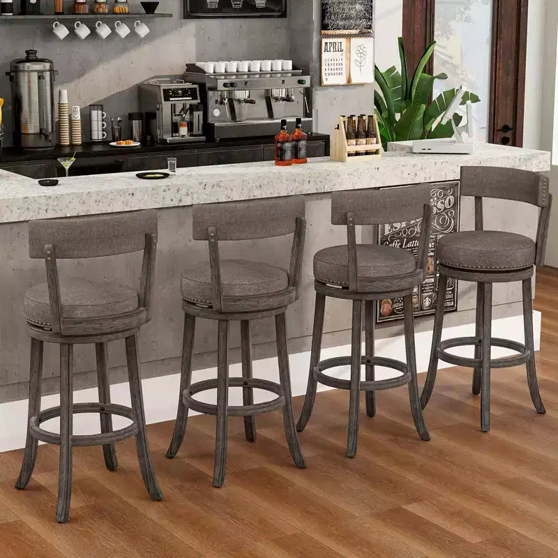 Costway, set di 4 sedie da bar con altezza 78 cm, con sedile girevole a 360° e seduta ammortizzata
