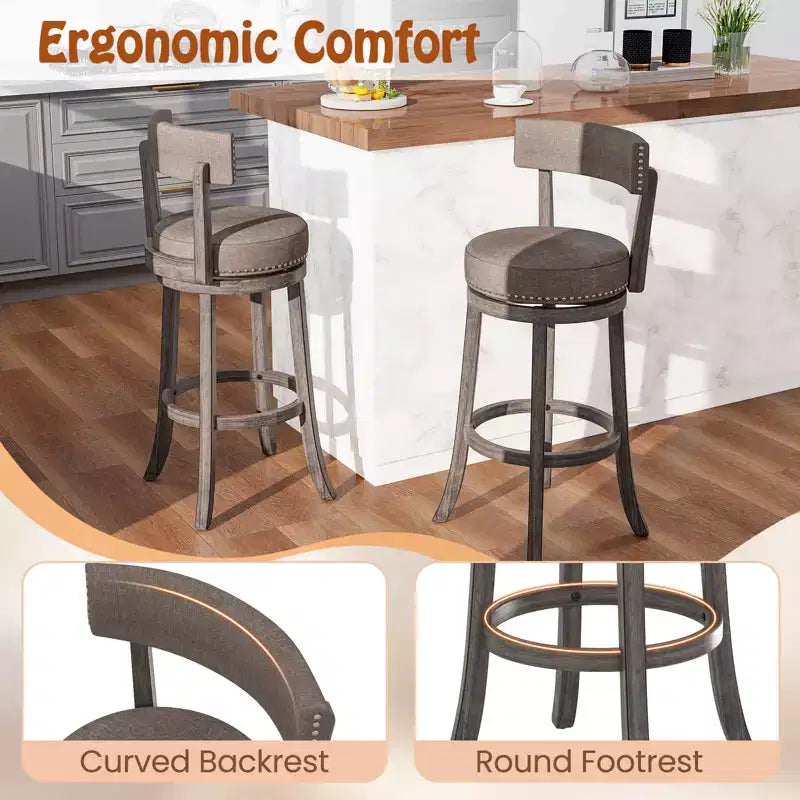 Costway, set di 4 sedie da bar con altezza 78 cm, con sedile girevole a 360° e seduta ammortizzata