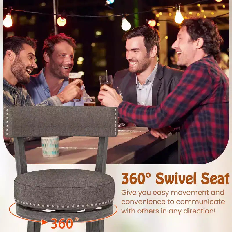 Costway, set di 4 sedie da bar con altezza 78 cm, con sedile girevole a 360° e seduta ammortizzata