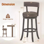 Costway, set di 4 sedie da bar con altezza 78 cm, con sedile girevole a 360° e seduta ammortizzata
